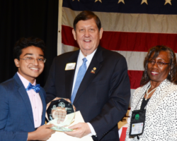 Joel Raju Kattady - 2nd Place 2-X1 (Drug Awareness Speech) - PIP Frank Moore - Lion Pat Jackson (Contest Coordinator)