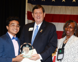 Joel Raju Kattady - 2nd Place 2-X1 (Drug Awareness Speech) - PIP Frank Moore - Lion Pat Jackson (Contest Coordinator)