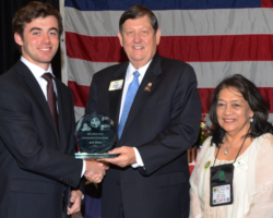Matthew Blake Esquell (3rd Place Winner 2-S3) - PIP Frank Moore - Lion Gloria Mathur (Outstanding Youth Award Coordinator)